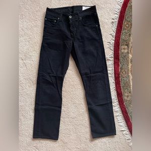 Rag & bone 15x slim straight black corduroy pants